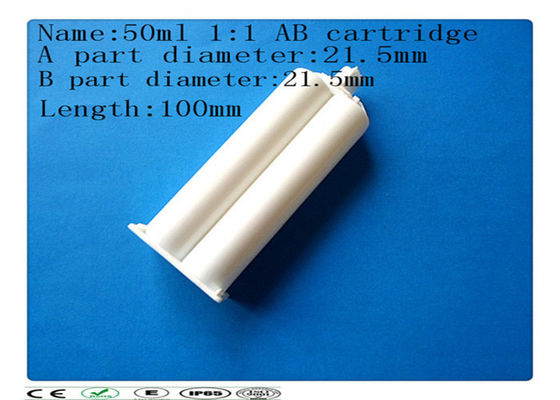 AB の接着剤のカートリッジ、50ml 1:1 の二重カートリッジ、スポイトのバレル