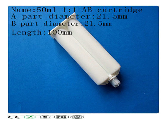 AB の接着剤のカートリッジ、50ml 1:1 の二重カートリッジ、スポイトのバレル