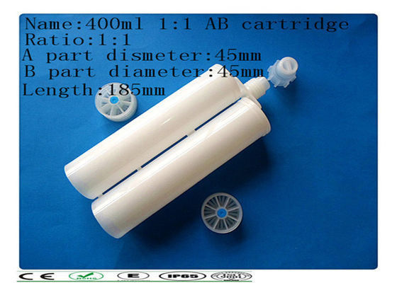 400 の 1:1 のプラスチック接着剤のスポイトのバレル、AB の接着剤のカートリッジ、二重カートリッジ