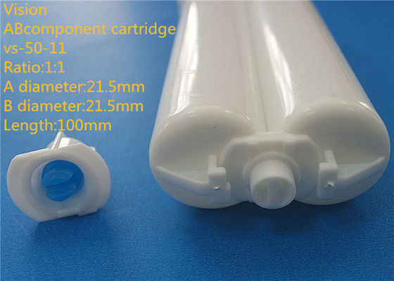 1:1 2 の構成のエポキシのカートリッジ AB 二重エポキシのプラスチック AB カートリッジ長さ 21.5mm 対50 11