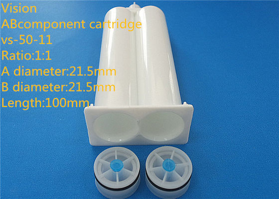 1:1 2 の構成のエポキシのカートリッジ AB 二重エポキシのプラスチック AB カートリッジ長さ 21.5mm 対50 11
